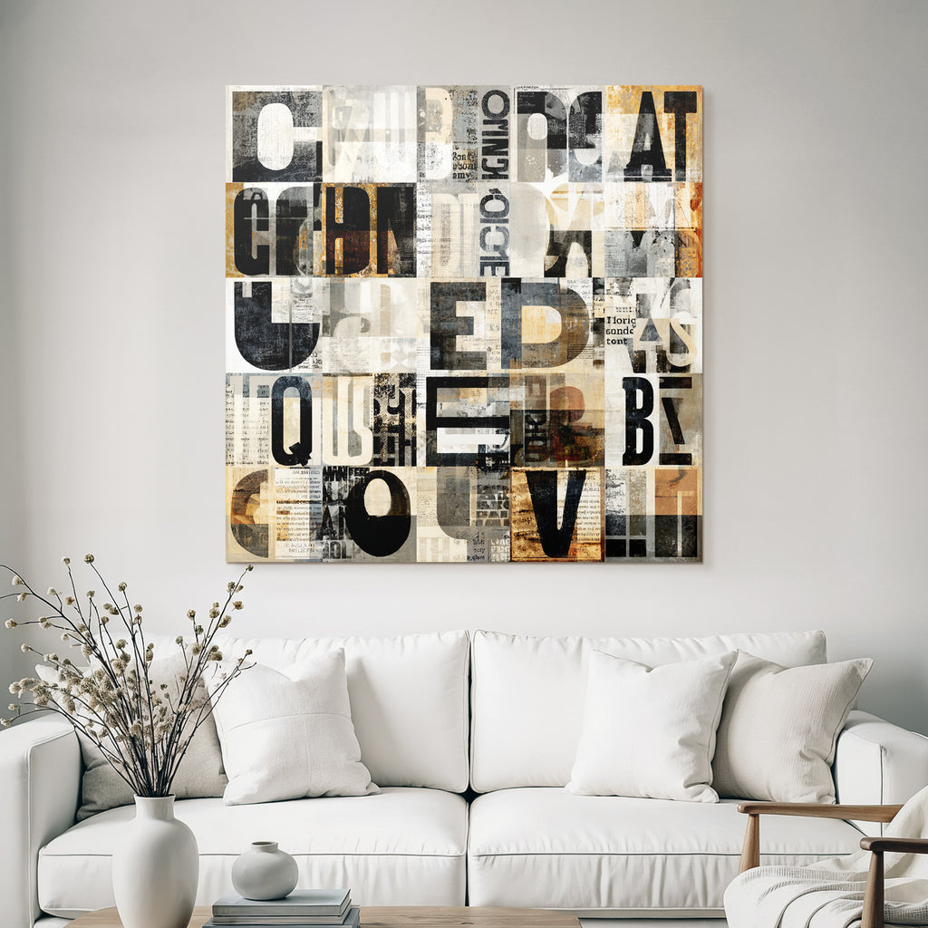 Digitale Collage Typografie Elemente Grid Artistische Modern Komposition
