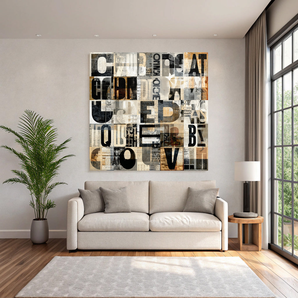 Digitale Collage Typografie Elemente Grid Artistische Modern Komposition
