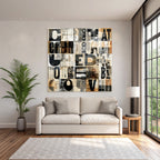 Digitale Collage Typografie Elemente Grid Artistische Modern Komposition