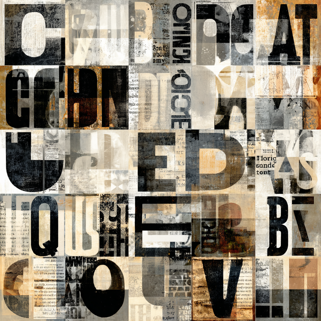 Digitale Collage Typografie Elemente Grid Artistische Modern Komposition | Typografische Kunst | Kunstgattungen