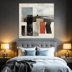 An Abstract Collage of Figures Near the Water
