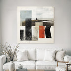 An Abstract Collage of Figures Near the Water