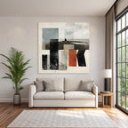 An Abstract Collage of Figures Near the Water