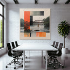 river landscape bridge tree manure abstract art