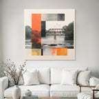 river landscape bridge tree manure abstract art