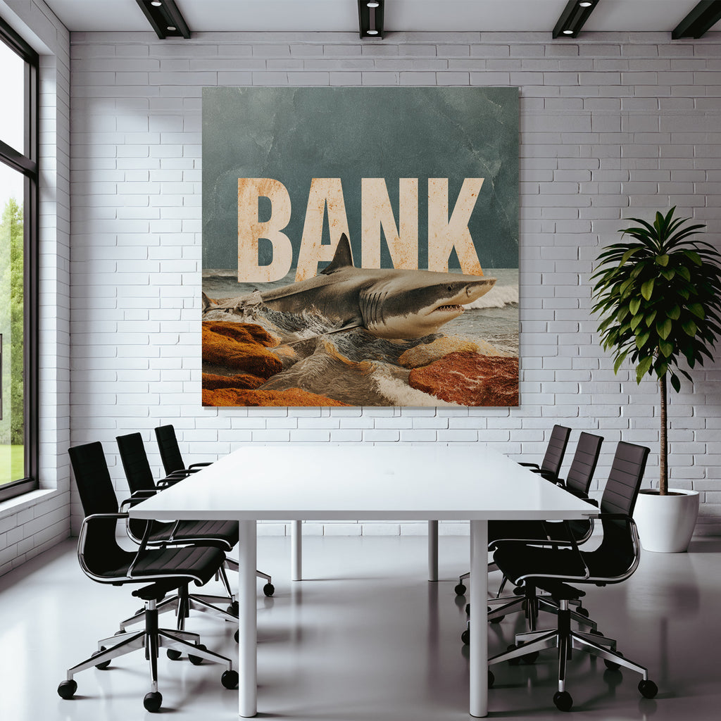 Hai Kommt Von Meer Zur Felsenbank