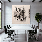 Creative Collage Architectural Elements Castle With Towers