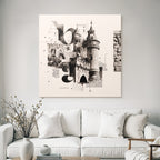 Creative Collage Architectural Elements Castle With Towers