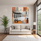 Pier In Modernem Design Mit Farbigen Hintergrund Und Texturen