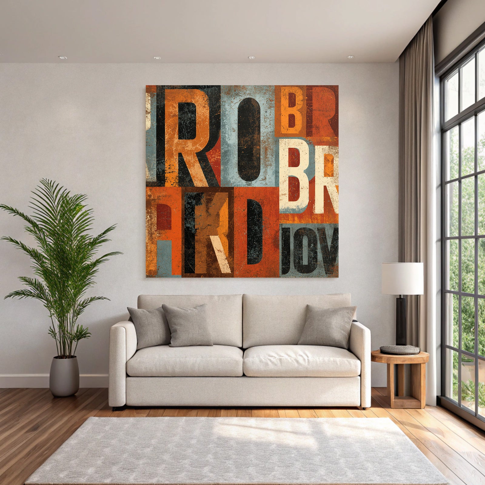 Retro Collage Buchstabenformen Orange Schwarz Muted Ton