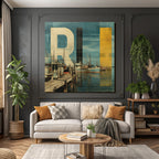 Rhode Island Hafen Boote Vintage Stilisiert
