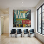 Stylisierte Graphik Artwork Mit Bold Überlapptem Text In Vielen Farben
