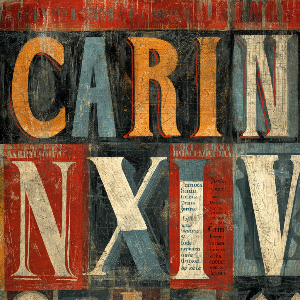 Typografische Collage Vintage Stil Texturen Lateinische Elemente | Typografische Kunst | Kunstgattungen