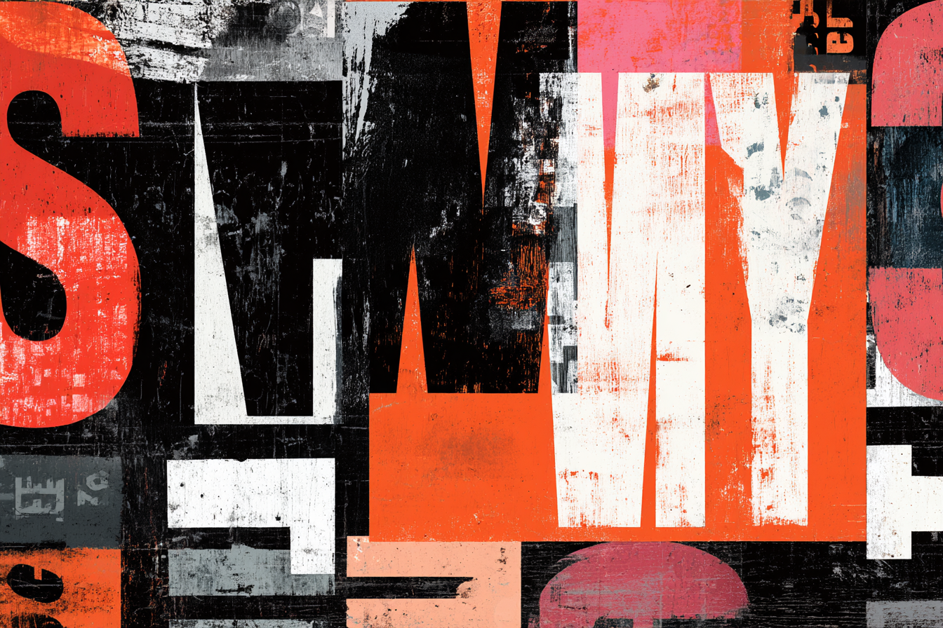 Abstract Design Bold Typography Farbmix Kunstprojekt | Typografische Kunst | Kunstgattungen