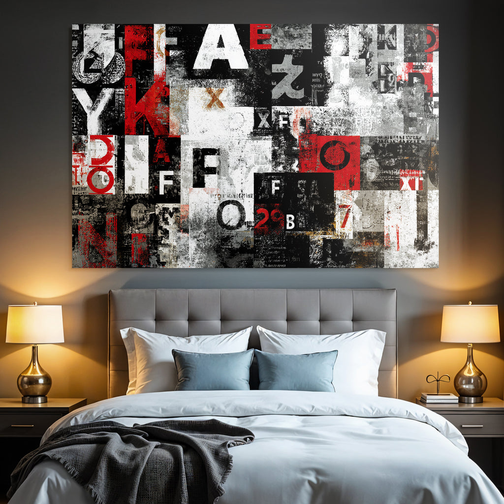 Abstract Design Collage Buchstaben Symbole Texturen