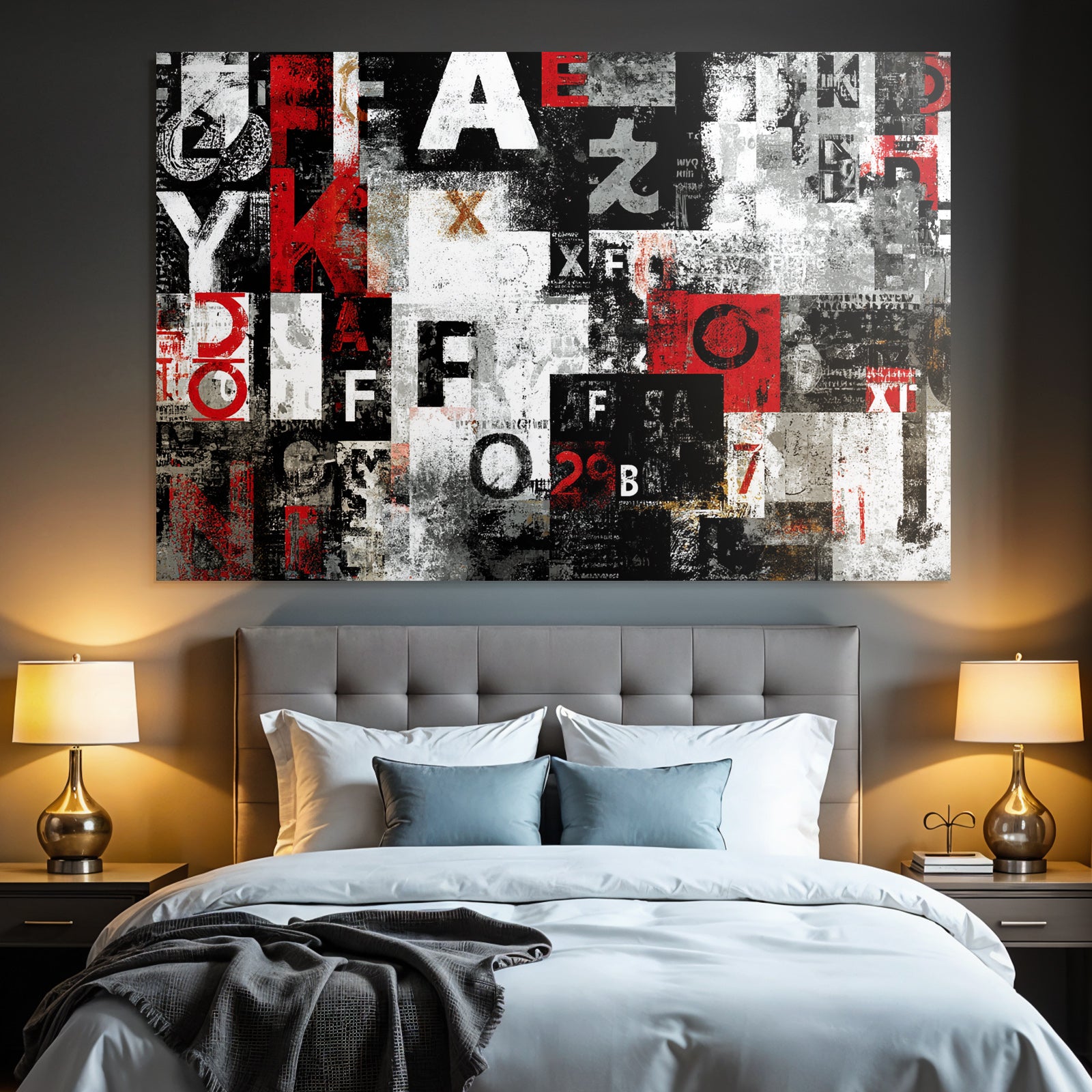 Abstract Design Collage Buchstaben Symbole Texturen