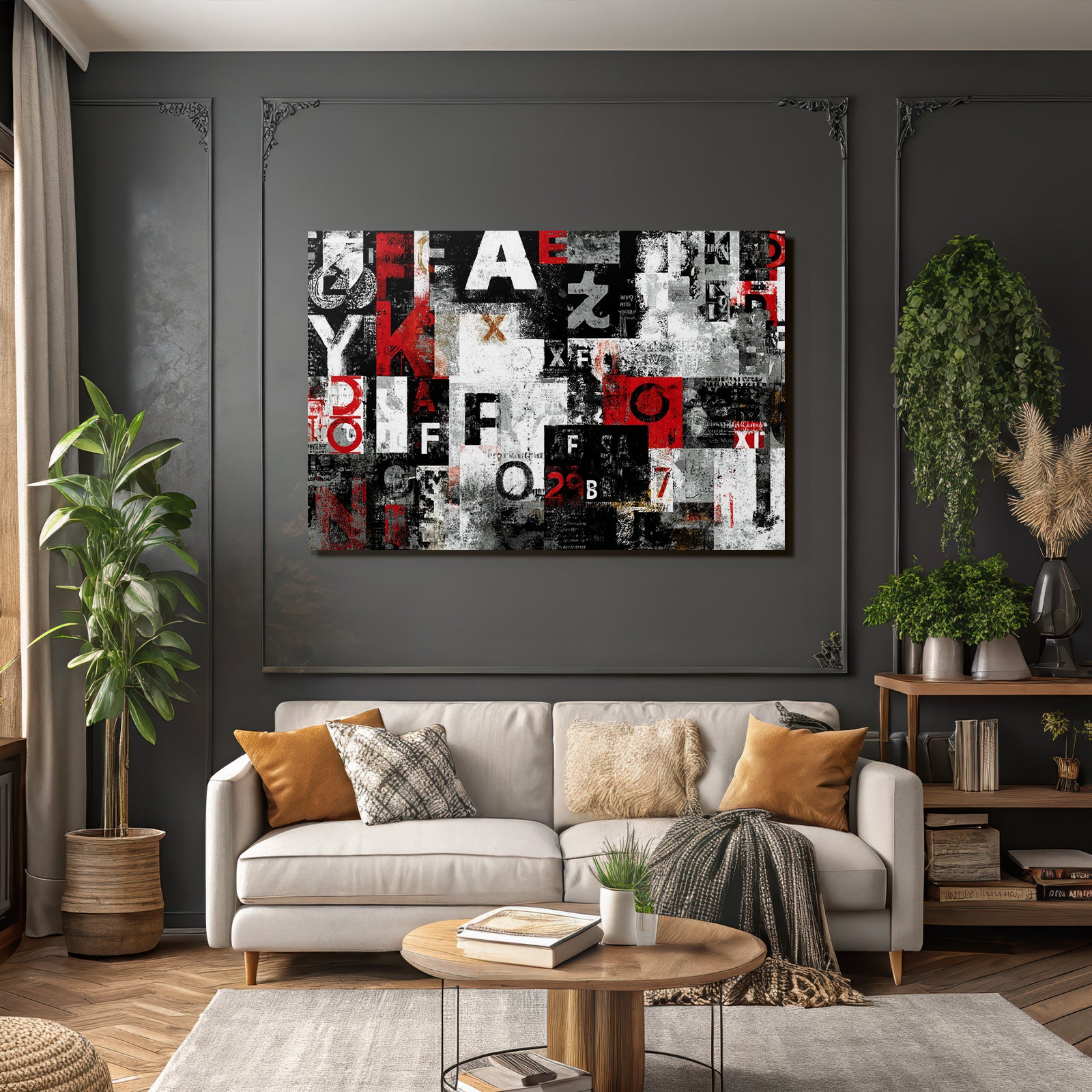 Abstract Design Collage Buchstaben Symbole Texturen