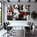 Abstract Design Collage Buchstaben Symbole Texturen