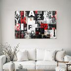 Abstract Design Collage Buchstaben Symbole Texturen