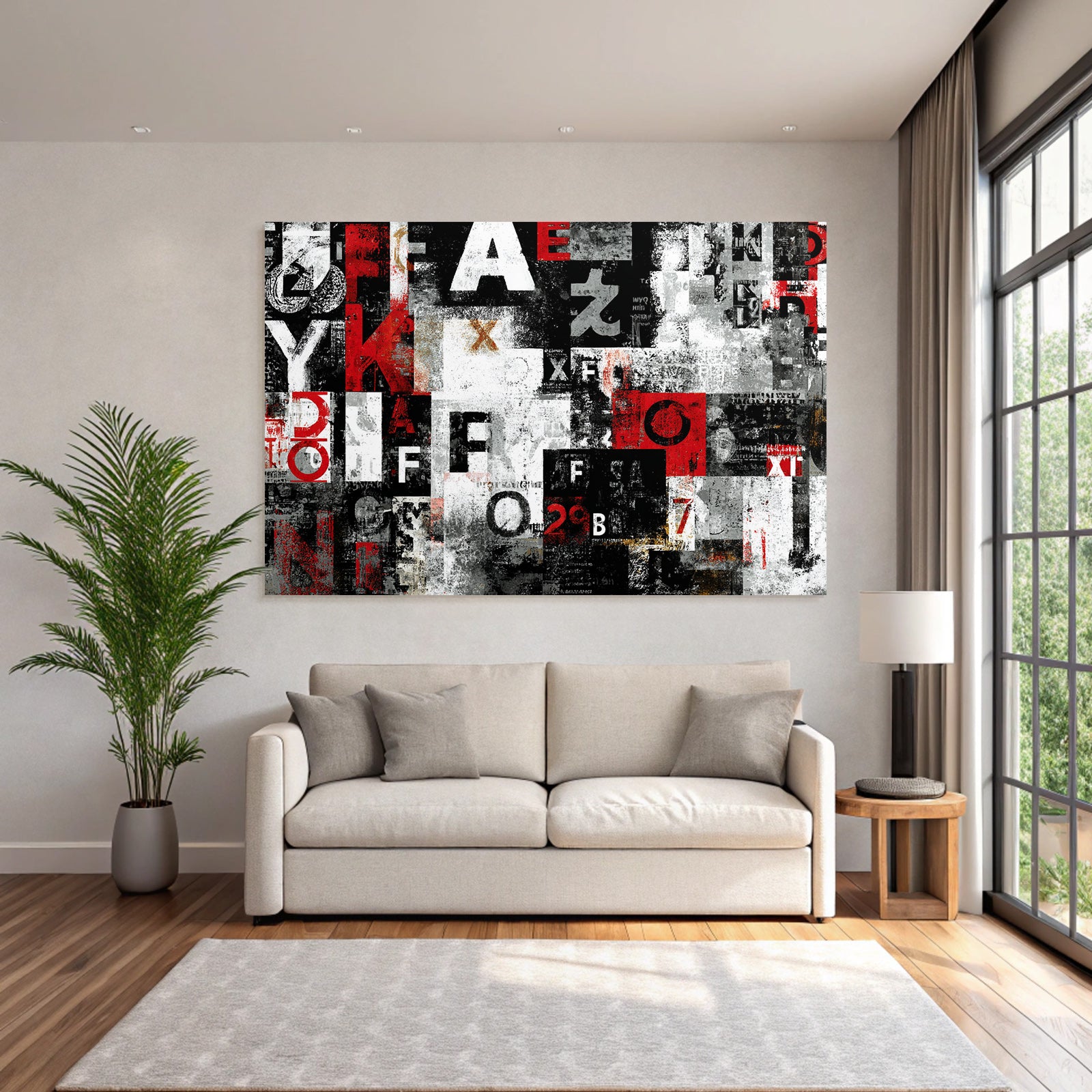Abstract Design Collage Buchstaben Symbole Texturen