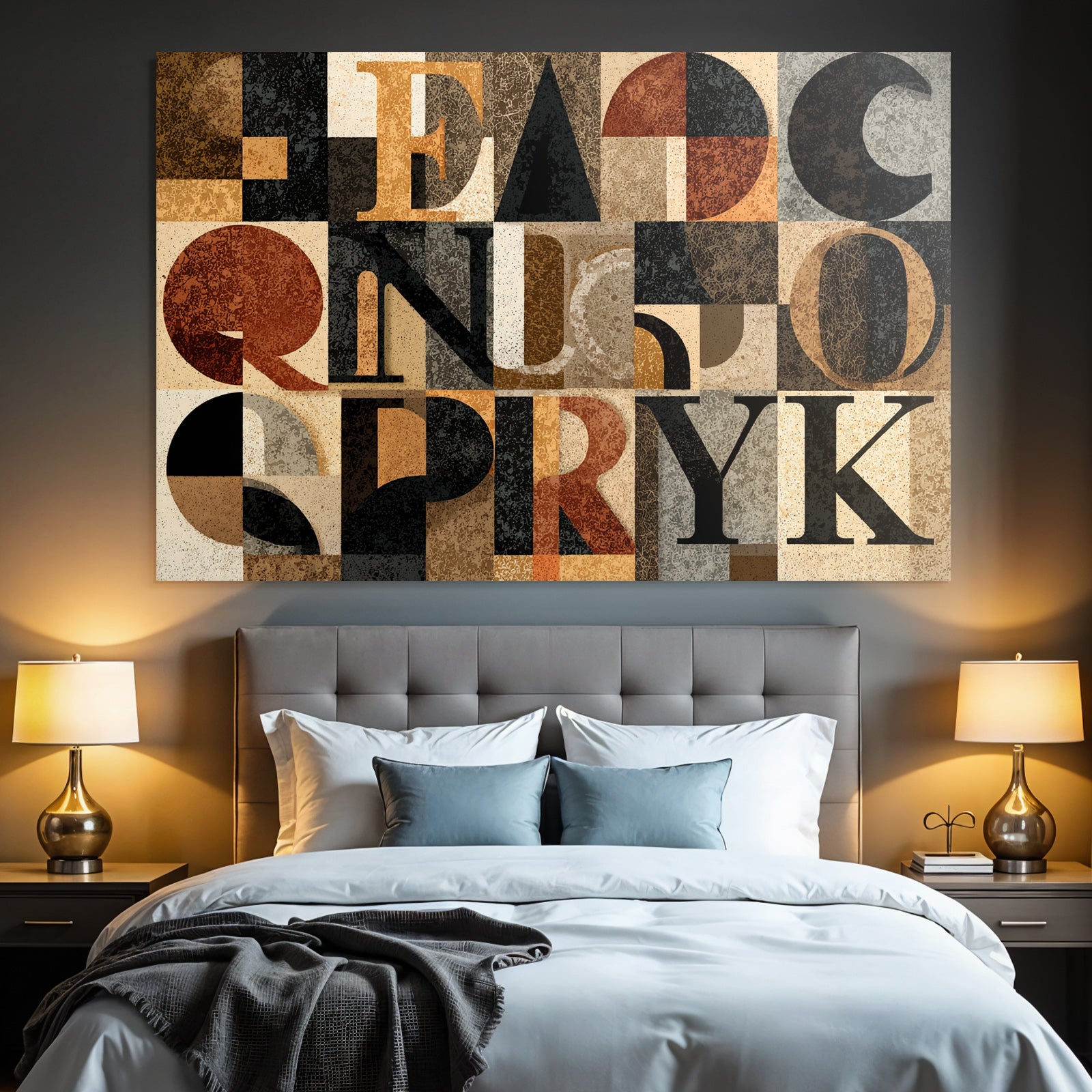Abstract Design Mit Buchstaben Und Geometrischen Formen