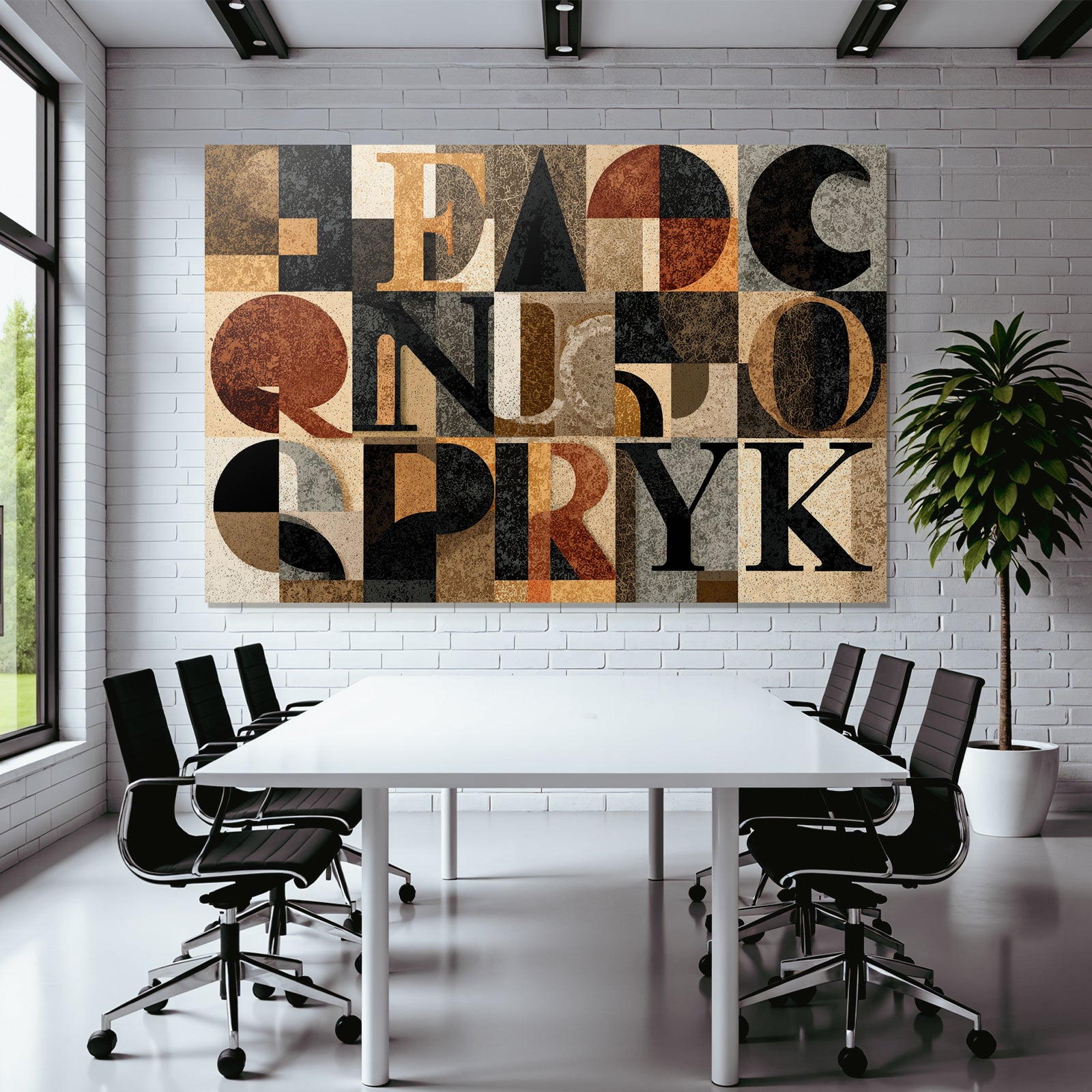 Abstract Design Mit Buchstaben Und Geometrischen Formen