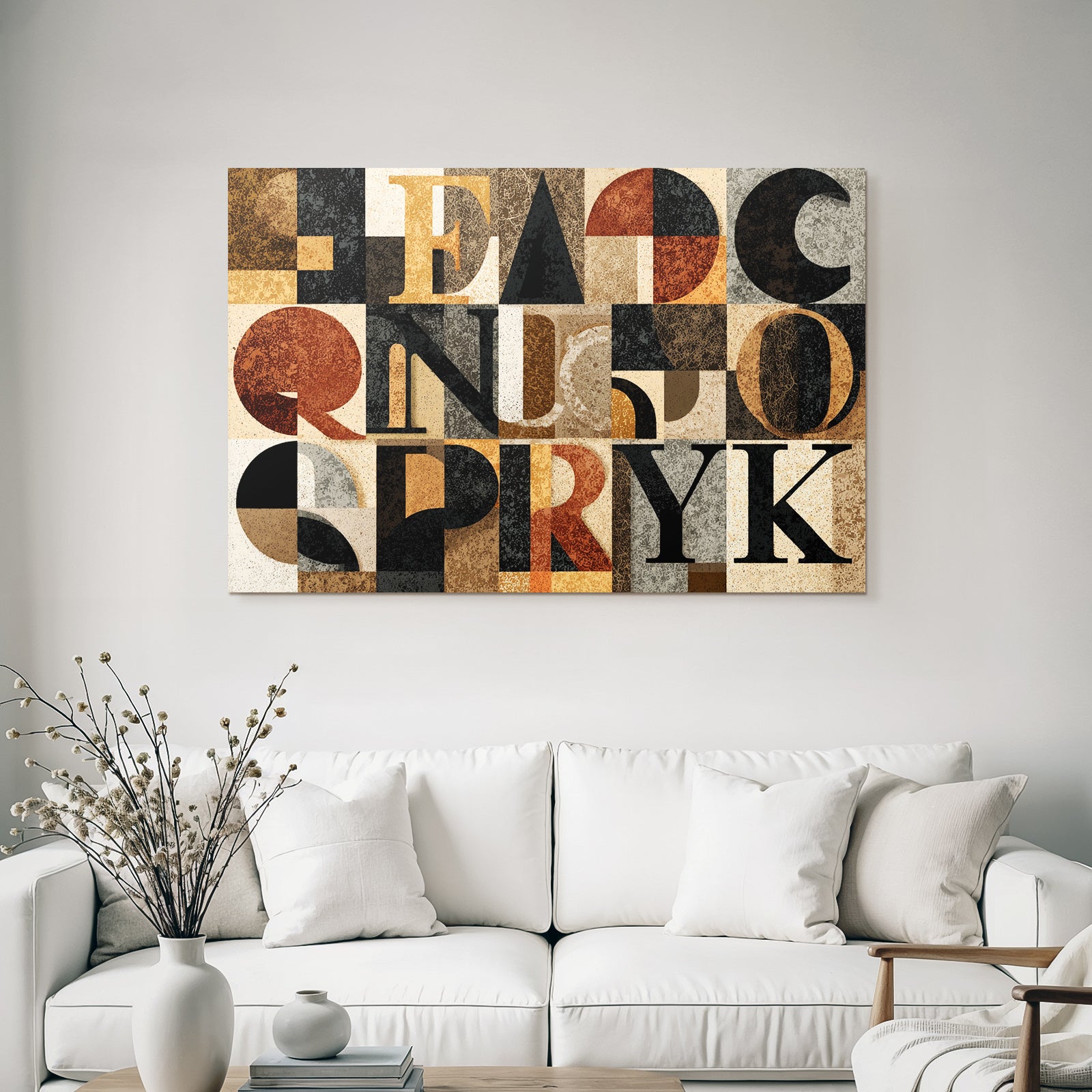 Abstract Design Mit Buchstaben Und Geometrischen Formen