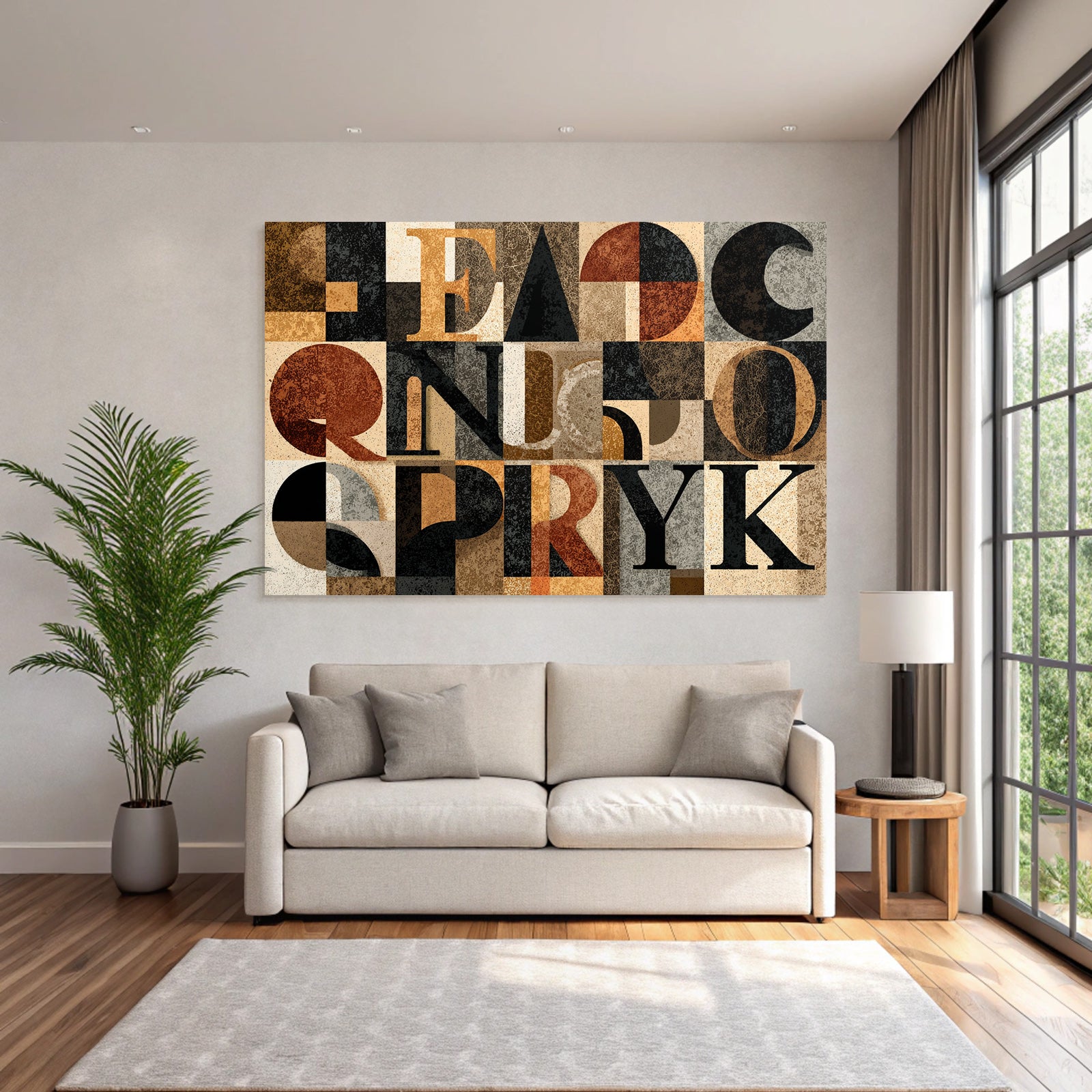Abstract Design Mit Buchstaben Und Geometrischen Formen