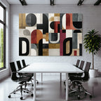 Abstracte Geometrische Kunst Mit Farben Schwarz Rot Grau Und Ocker