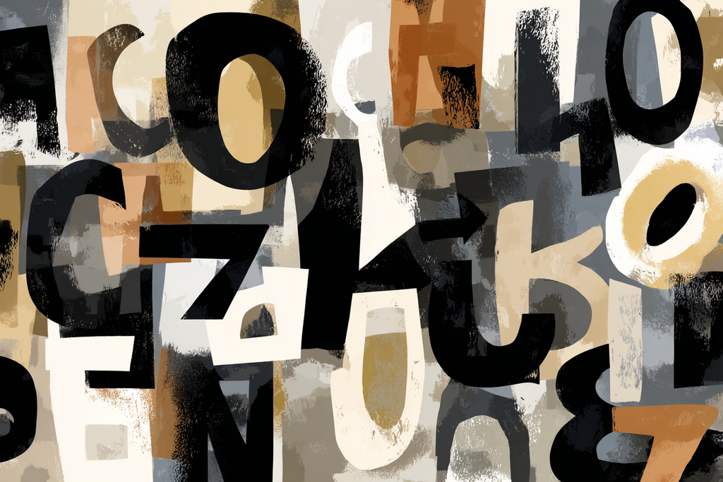 Abstracte Kunst Composition Bunte Buchstaben Farben | Typografische Kunst | Kunstgattungen
