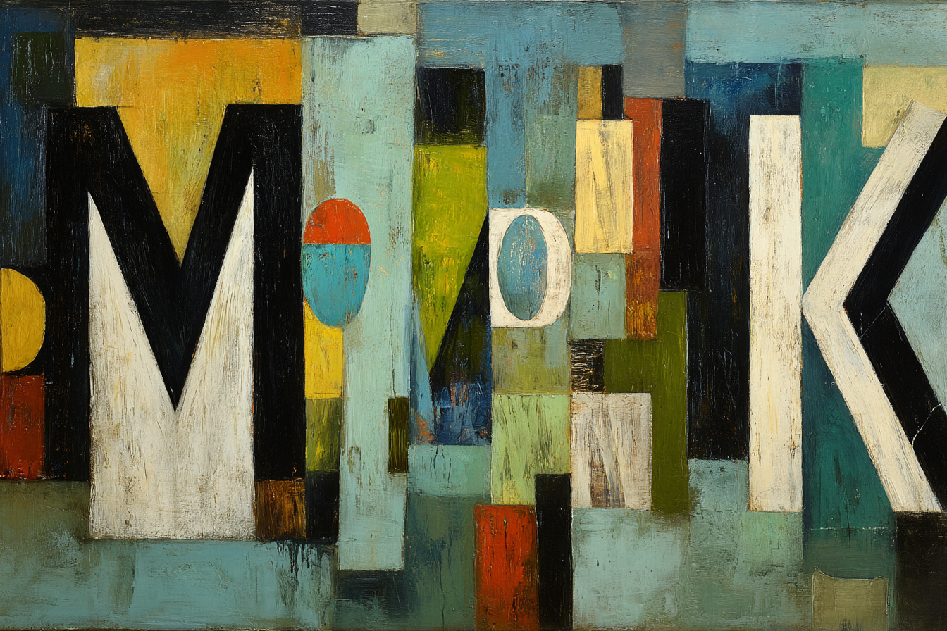 Abstracte Malerei Mit Bold Farben Und Geometrischen Formen Mo D K | Typografische Kunst | Kunstgattungen