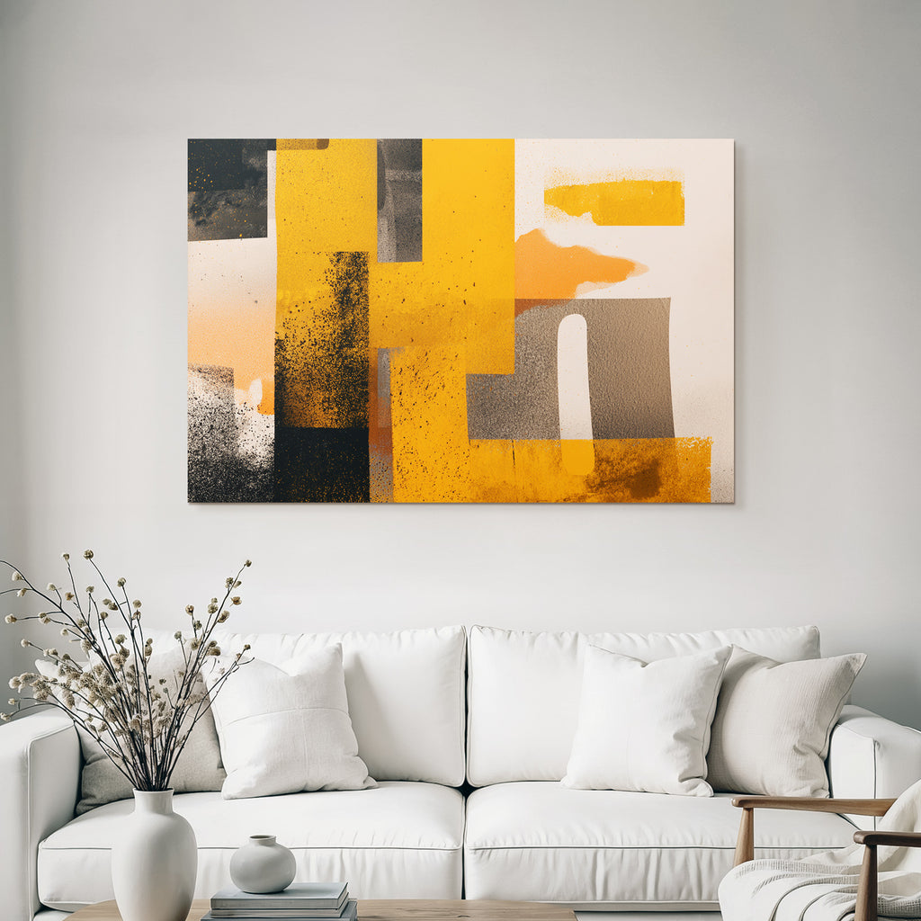 Abstractes Kunstwerk Orange Grau Schwarz Texturiert