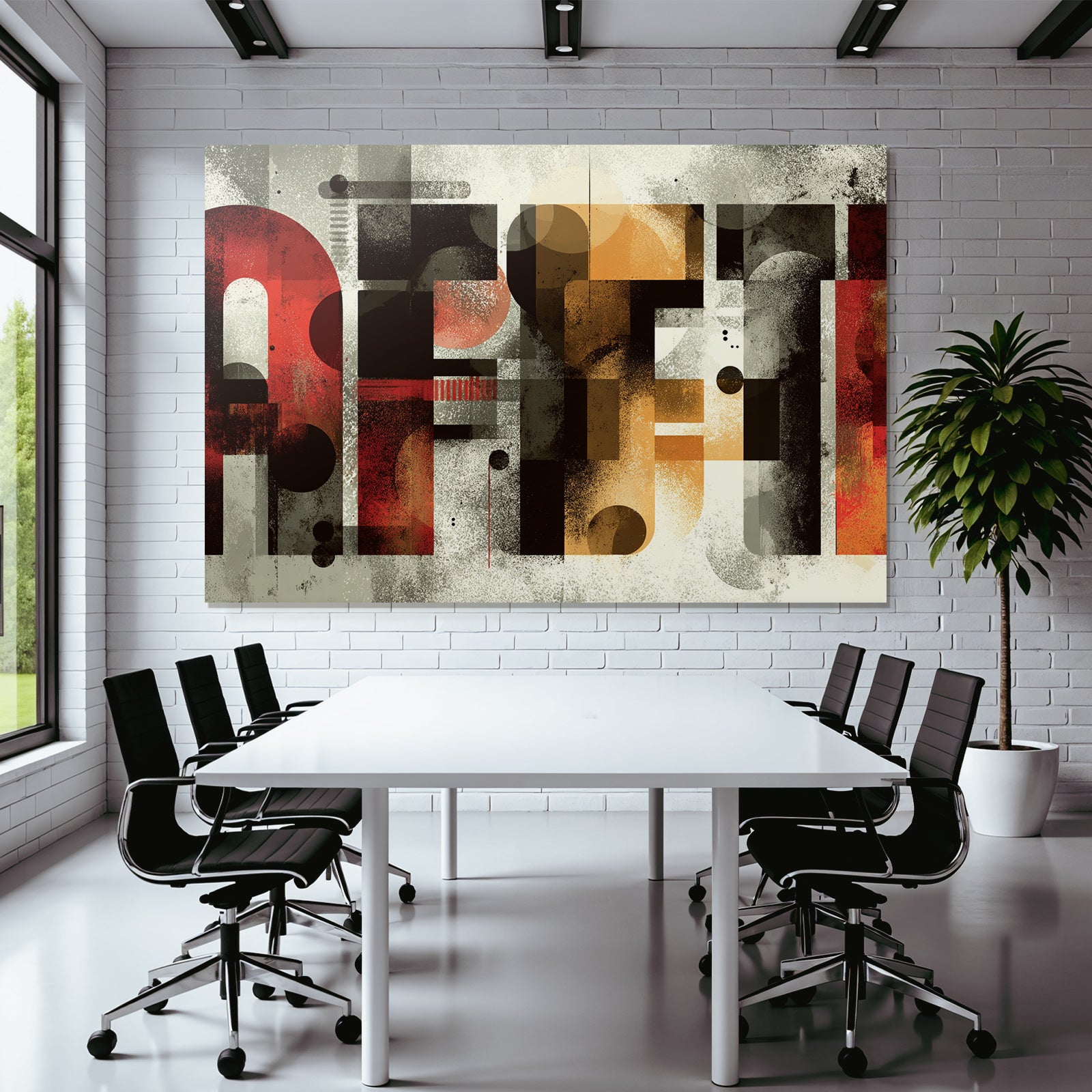 Abstrakte Digitale Kunst Geometrische Formen Warme Farben