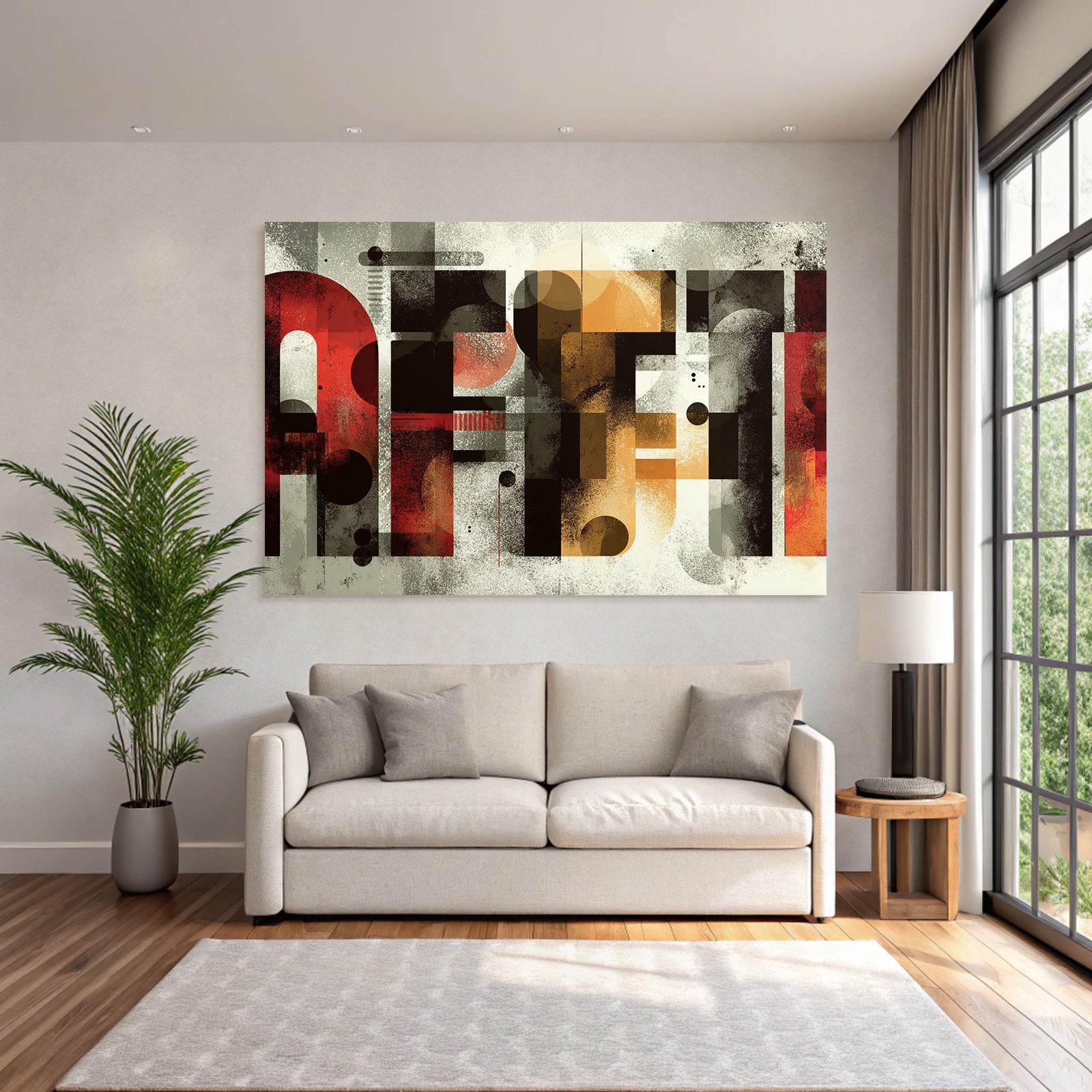 Abstrakte Digitale Kunst Geometrische Formen Warme Farben