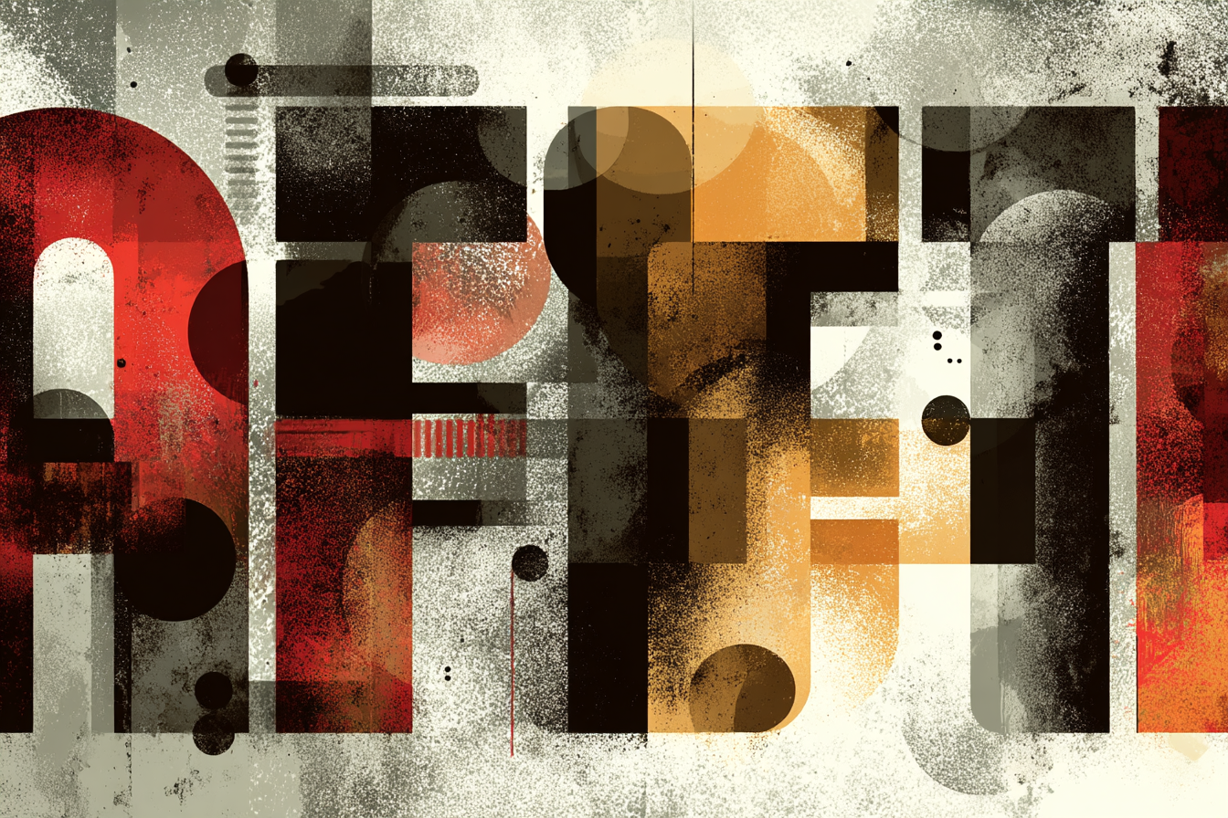 Abstrakte Digitale Kunst Geometrische Formen Warme Farben | Typografische Kunst | Kunstgattungen