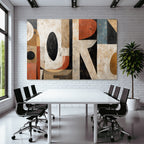 Abstrakte Geometrische Kunst Mit Muted Farben Und Texturen