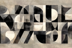 Abstrakte Geometrische Kunst Mit Schwarz Weiß Und Grau | Typografische Kunst | Kunstgattungen
