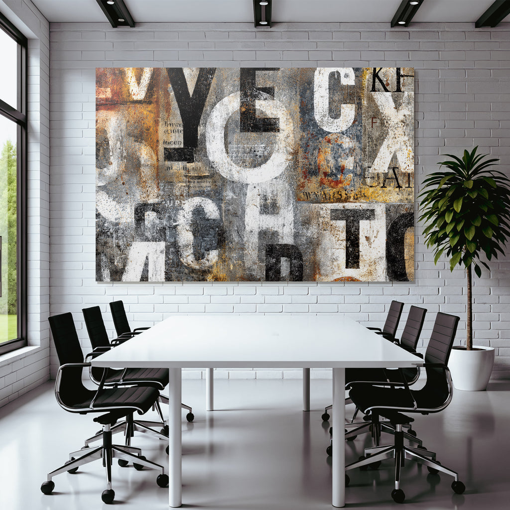Abstrakte Kunst Collage Aus Buchstaben Und Texturen