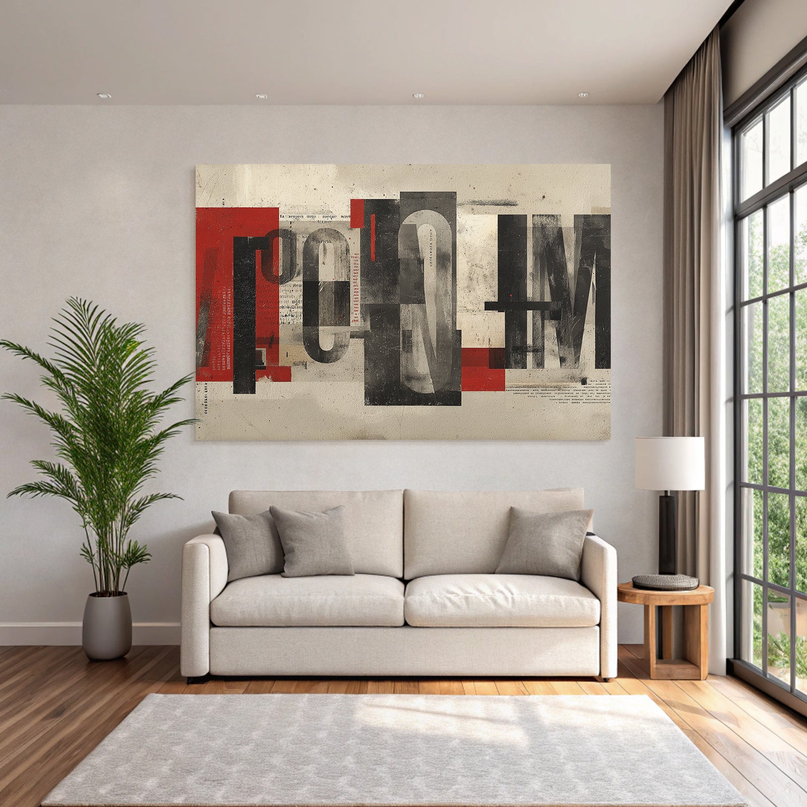 Abstrakte Kunst Collage Rot Schwarz Grau