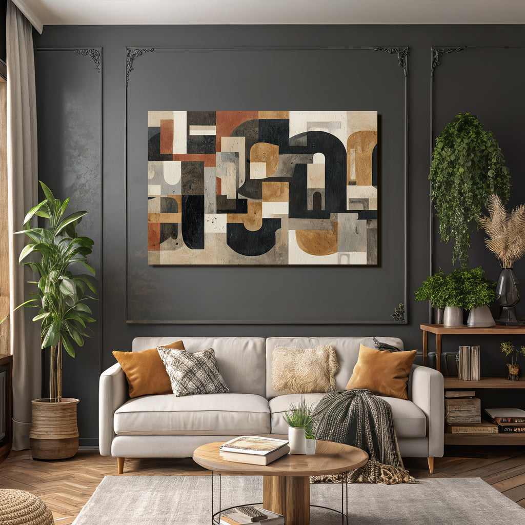 Abstrakte Kunst Geometrische Formen Farben Erdtöne