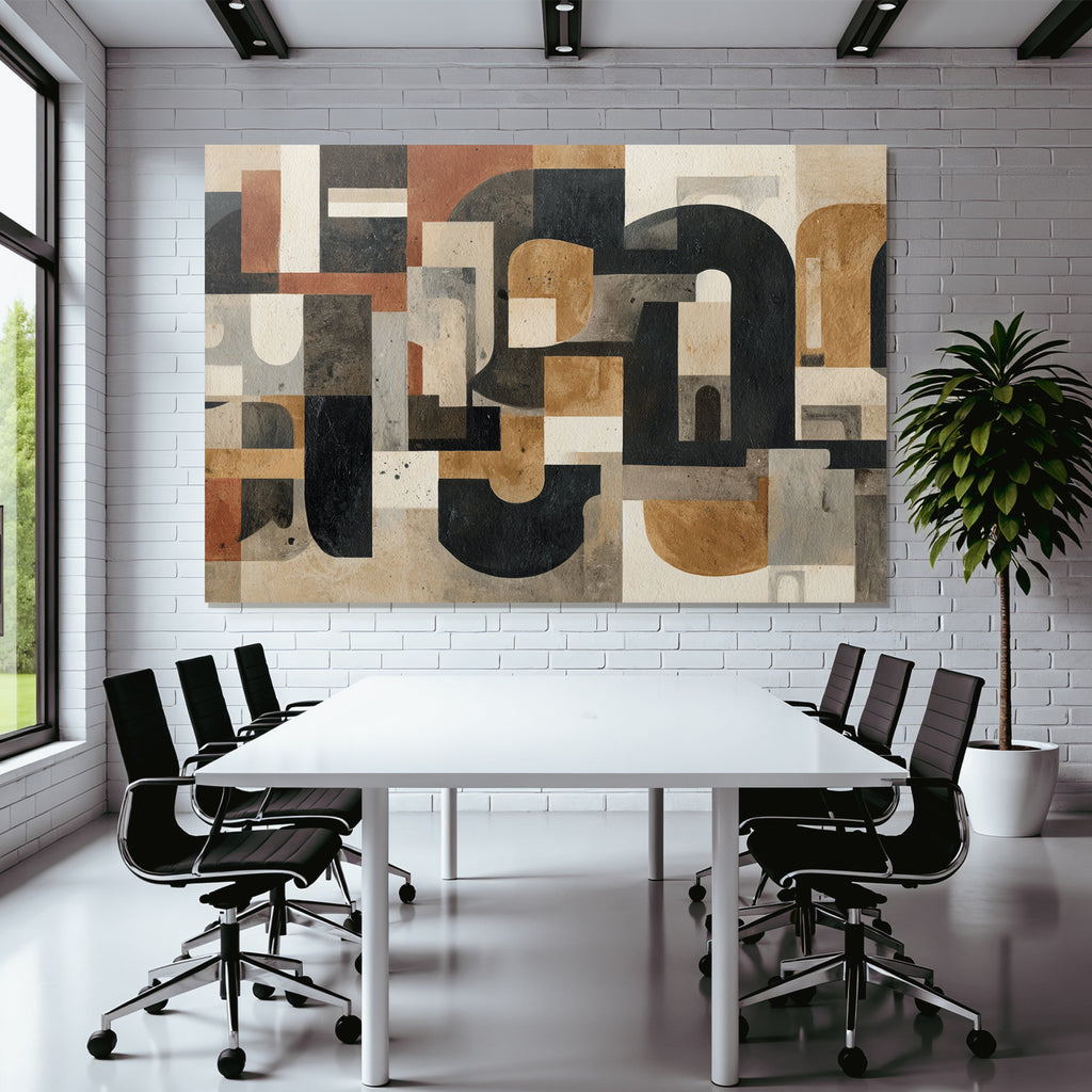 Abstrakte Kunst Geometrische Formen Farben Erdtöne