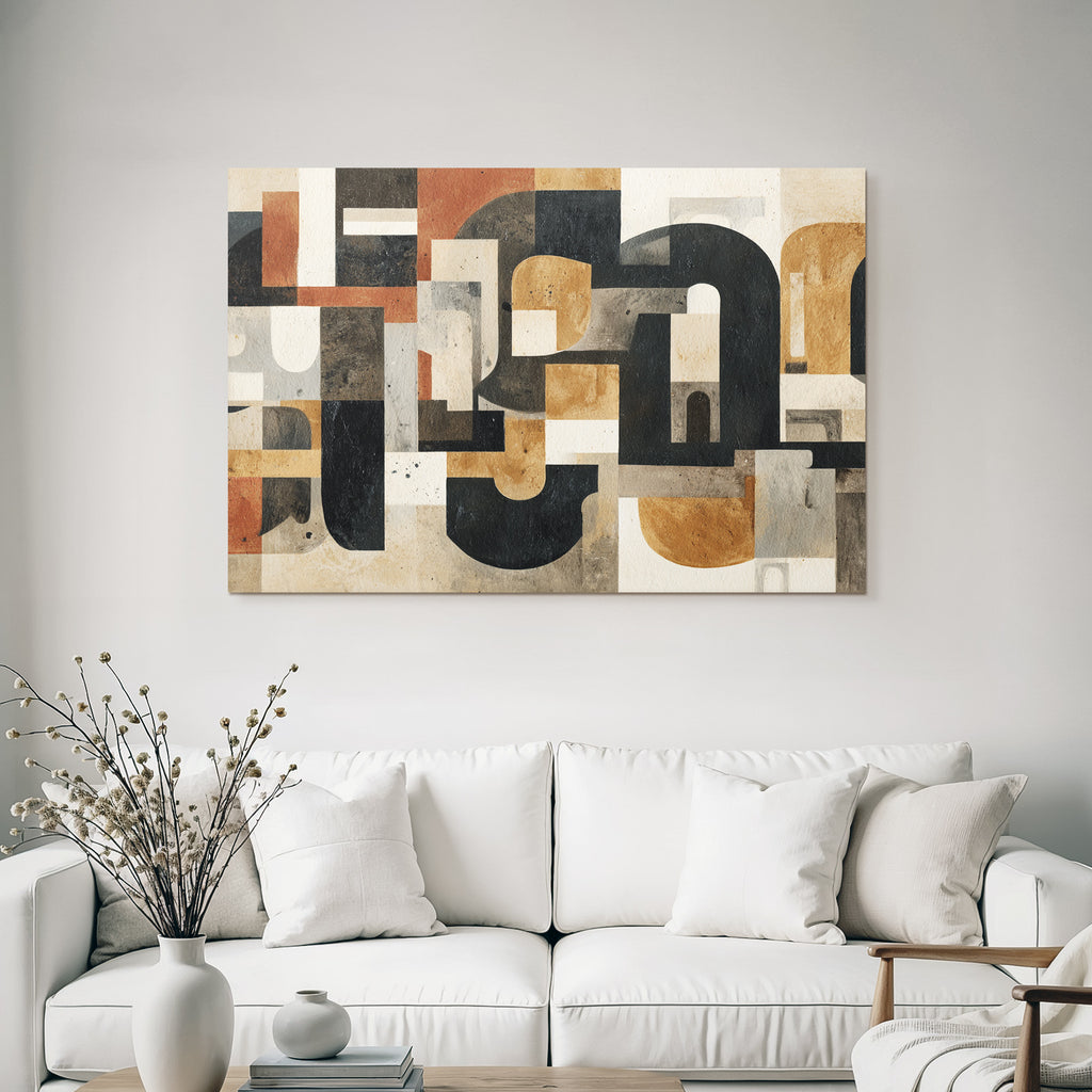 Abstrakte Kunst Geometrische Formen Farben Erdtöne