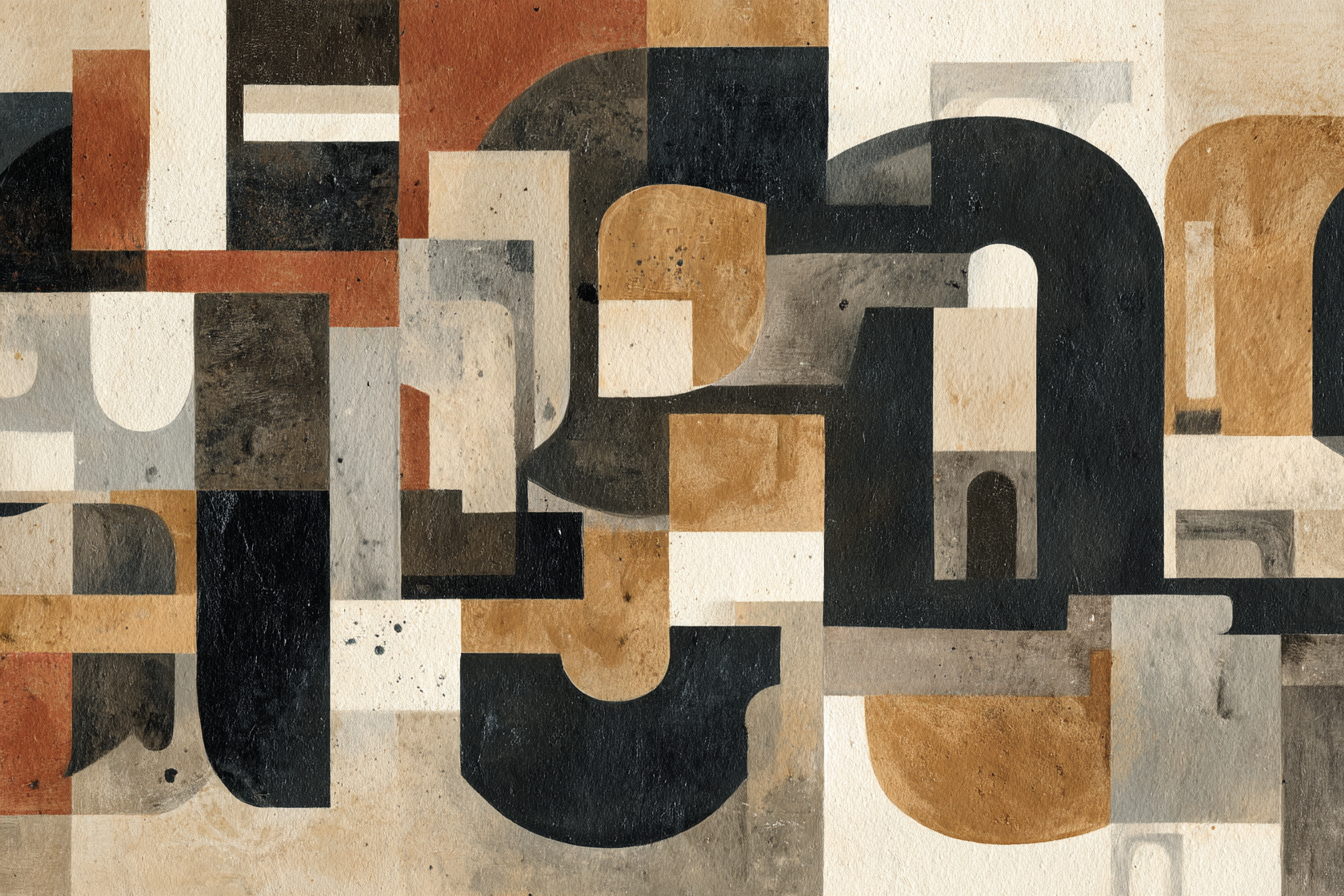 Abstrakte Kunst Geometrische Formen Farben Erdtöne | Typografische Kunst | Kunstgattungen