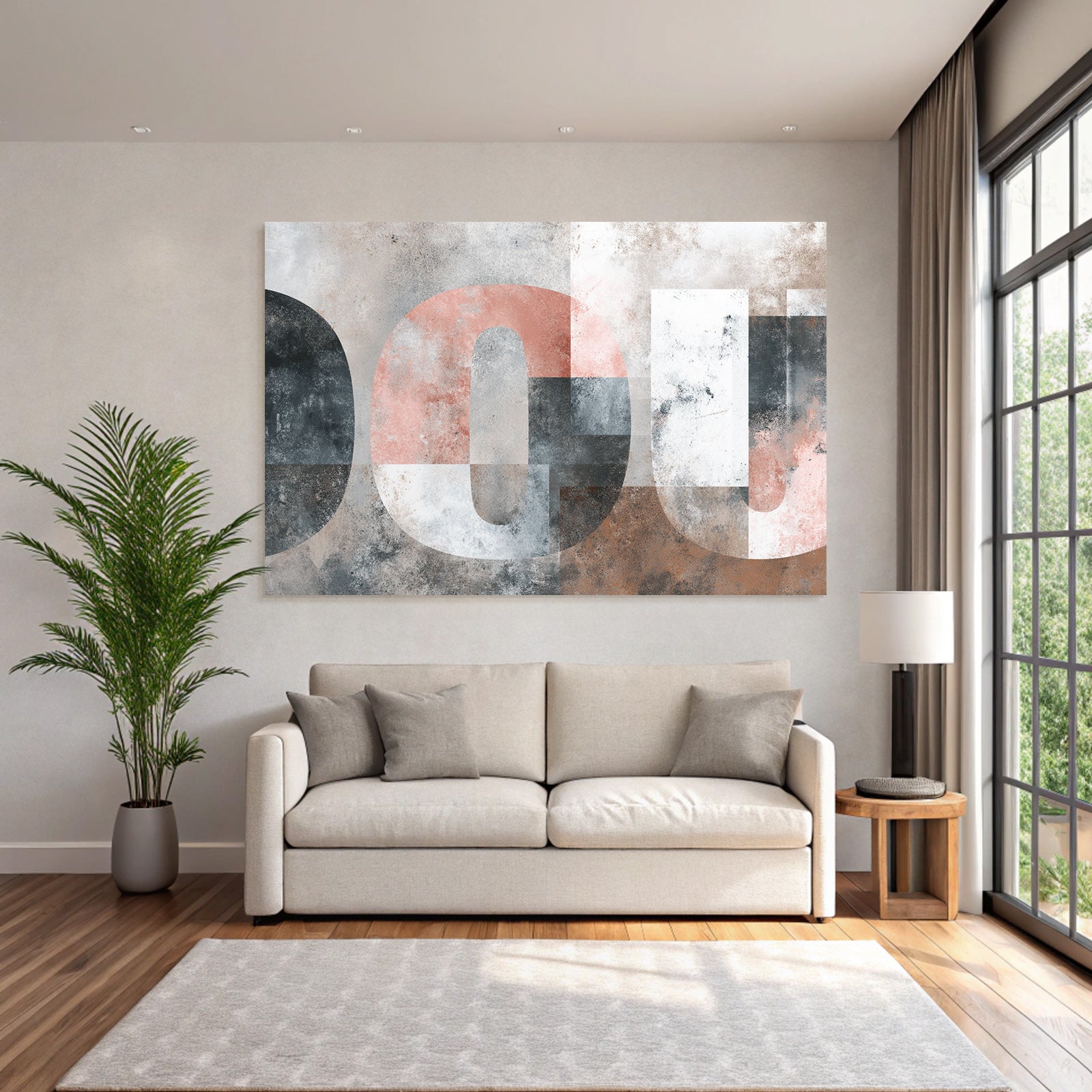 Abstraktes Design Graü Beige Rosa Hintergrund Kunst