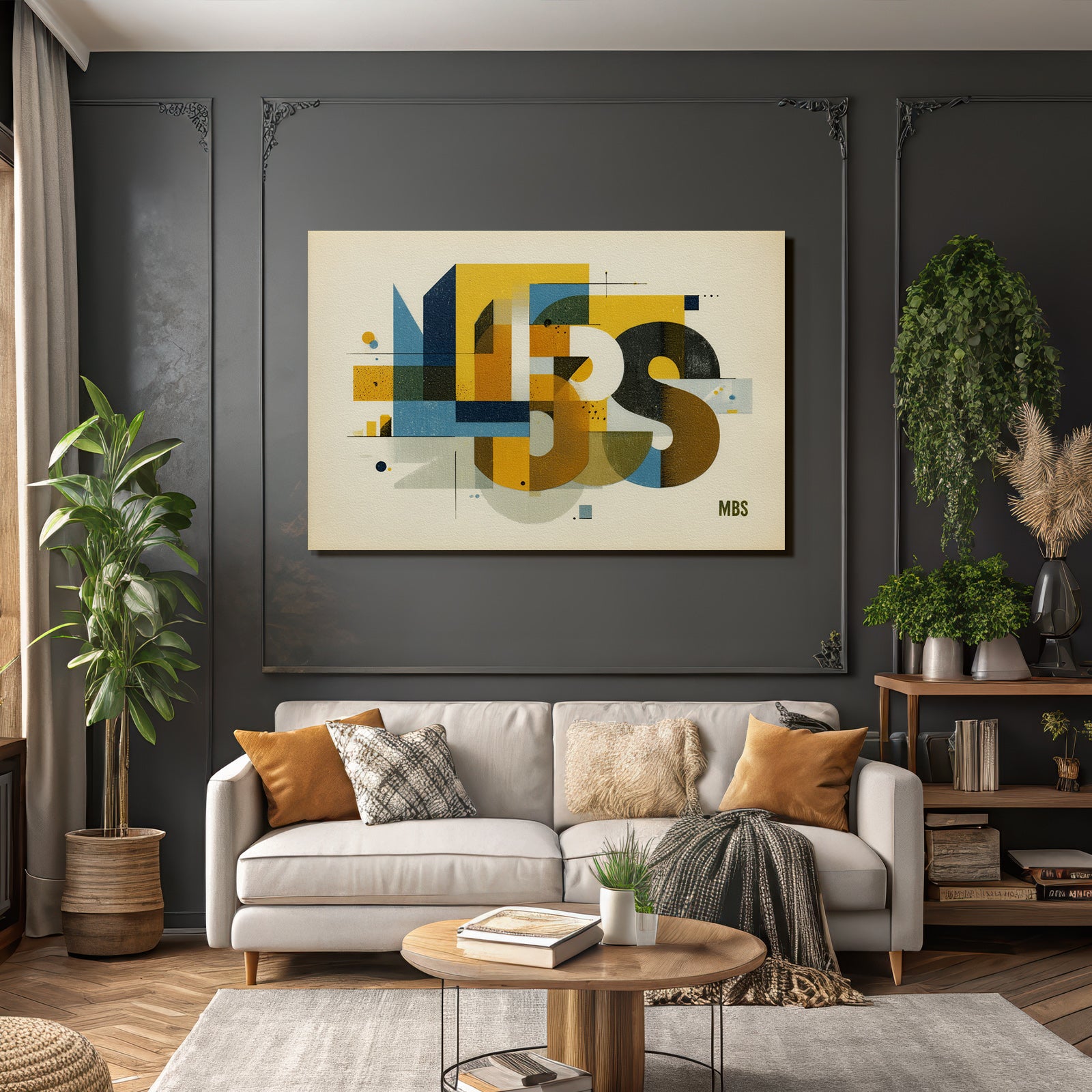 Abstraktes Graphikdesign Mit Zahlen Formen Mbs