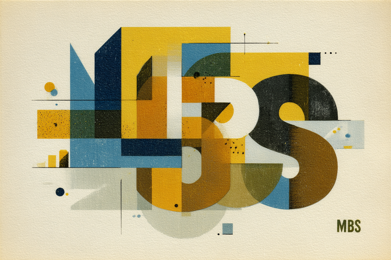 Abstraktes Graphikdesign Mit Zahlen Formen Mbs | Typografische Kunst | Kunstgattungen