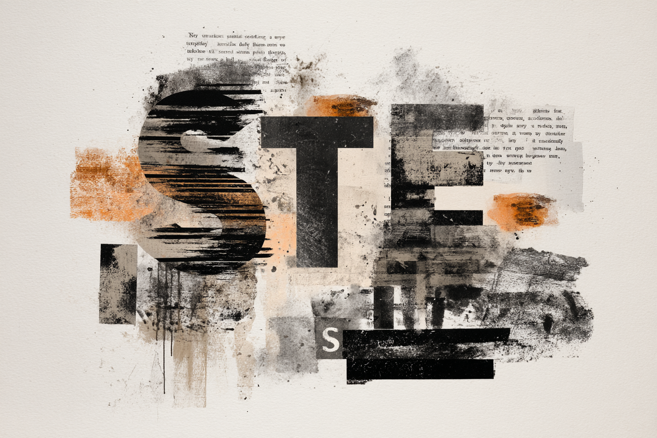 Abstraktes Graphisches Design Mit Typografie Und Texturen | Typografische Kunst | Kunstgattungen