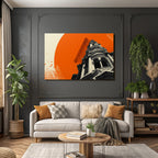 Hochhaus Grafik Stylisiert Orange Hintergrund