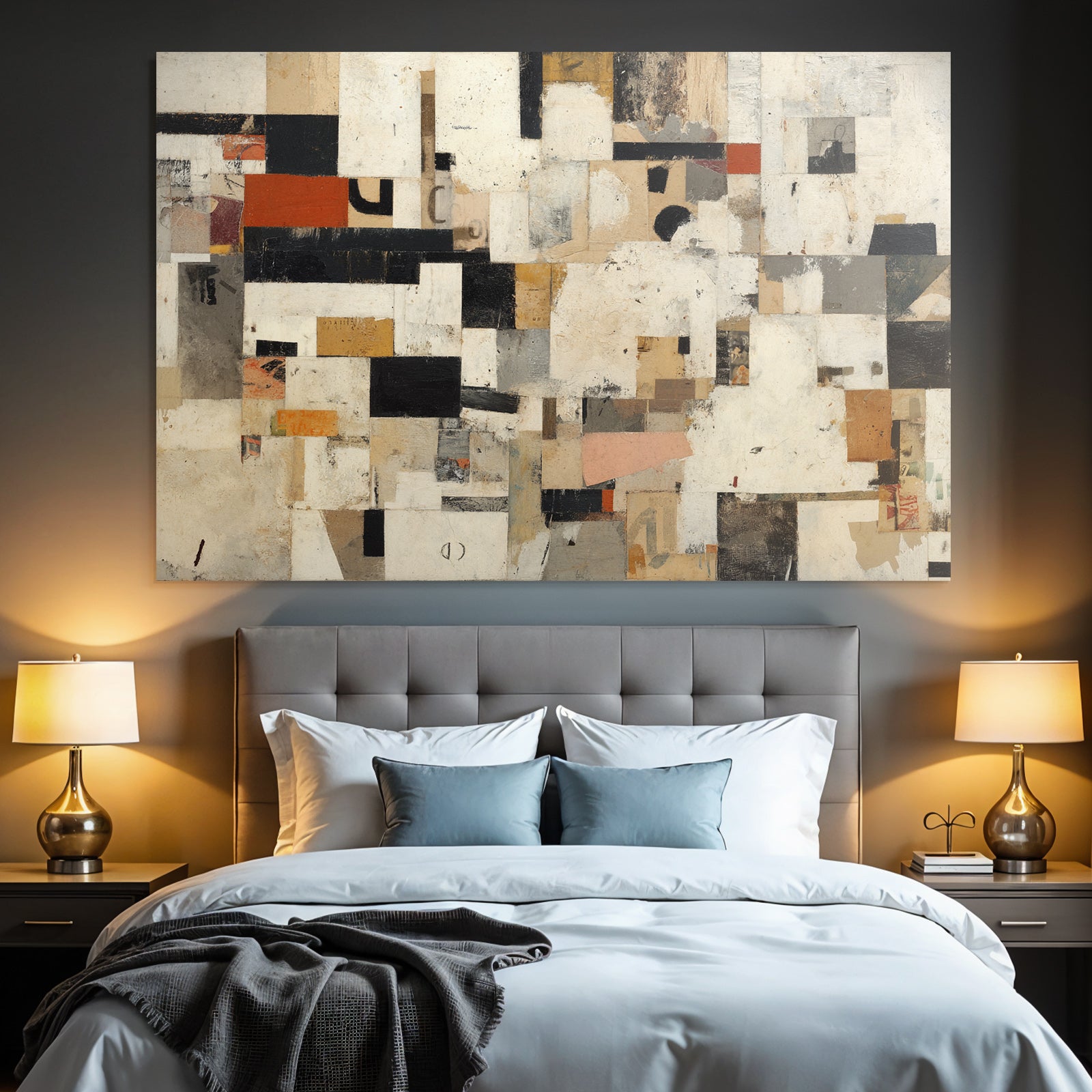Kollage Abstract Kunstwerk Mit Formen Und Farben