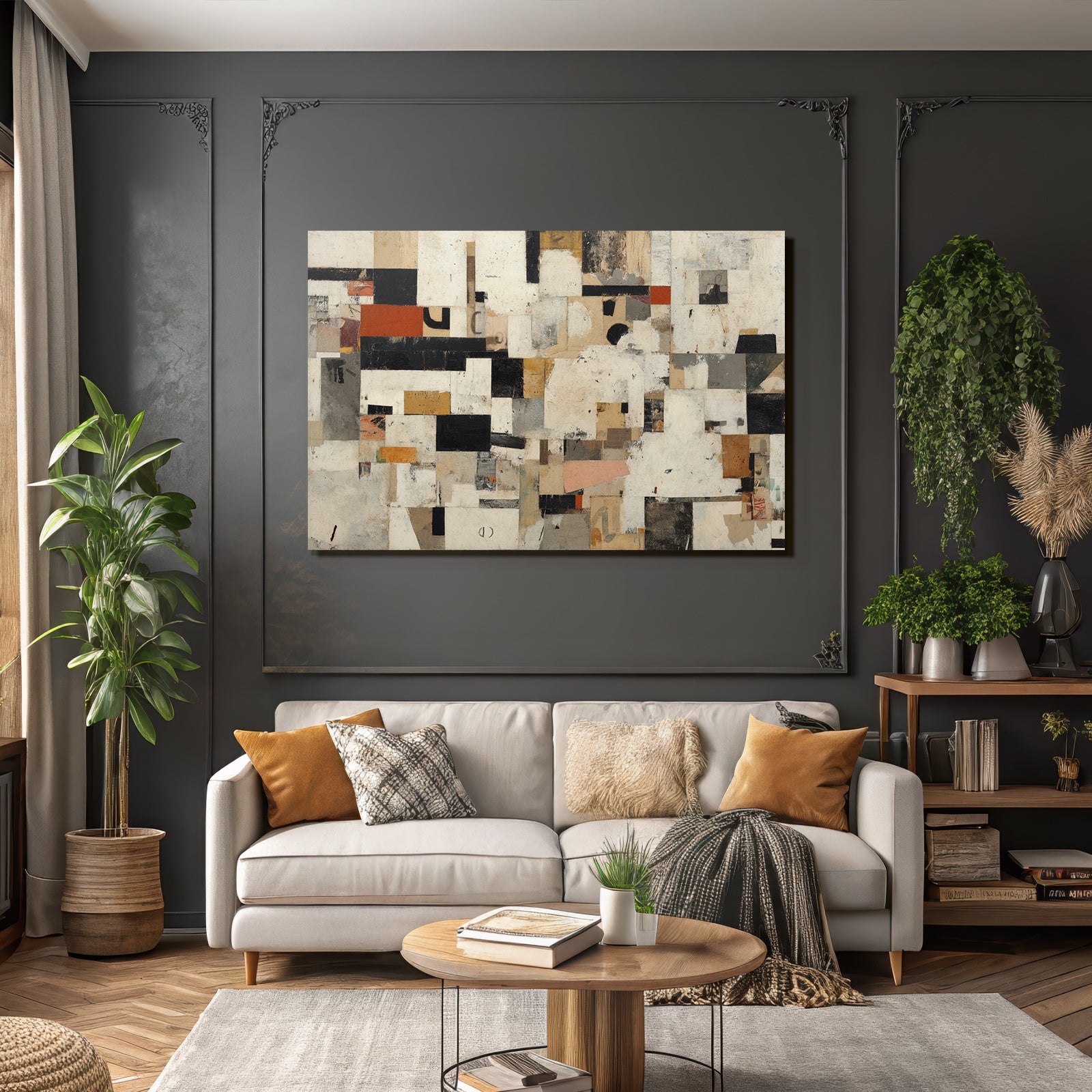 Kollage Abstract Kunstwerk Mit Formen Und Farben